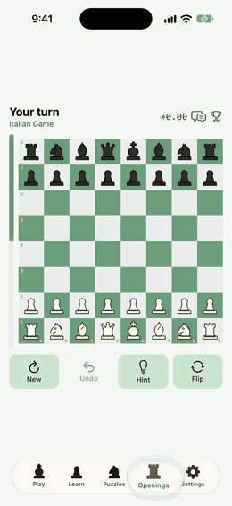 Switching the board style from Modern to Classic: the whole app turns from green to wood, and back again.